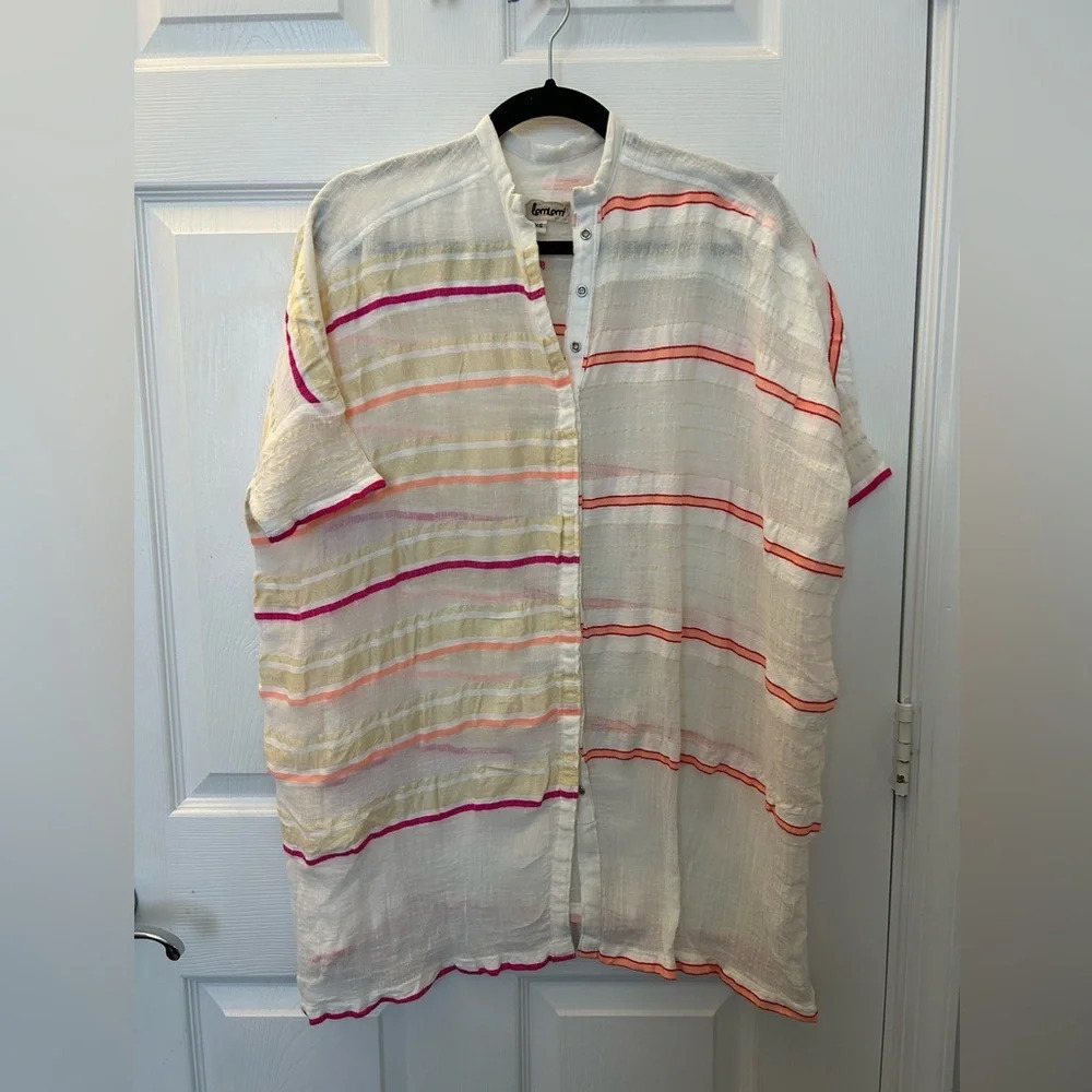 Lemlem Tunic Women’s XSmall Multicolor Striped Beach Top Swim Cover Lightweight